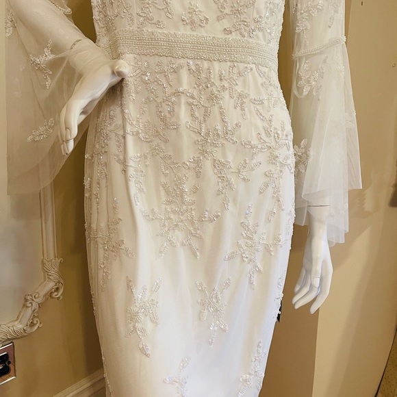 Adrianna Papell Women's Beaded Sheath Dress Size 12 - Picture 7 of 16